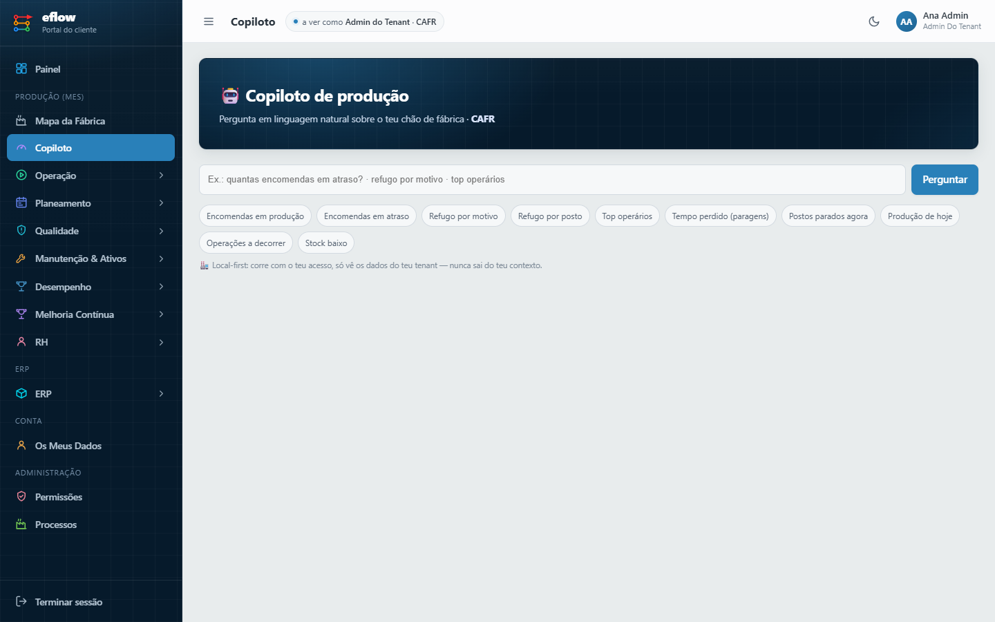 Agente de IA, perguntas em linguagem natural